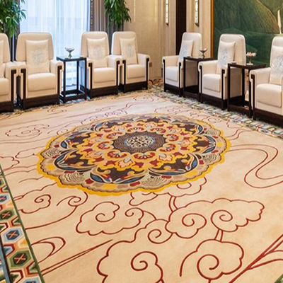 Hotel Lobby Hall Handgemaakte Acrylwol zijde viscose woonkamer tapijt met houtsnijwerk