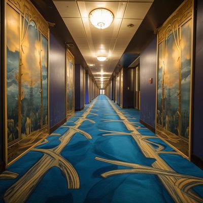 Luxueus tufted nylon print tapijt voor hotel gangen en kamers in modern ontwerp
