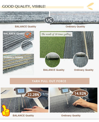 2024 50x50 Vierkante PVC en Asfalt Achtergrond Commerciële PP Nylon kantoor vloer tapijttegels