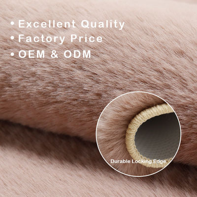 Abstract Patroon Roze Fals Fur Rabbit Rug Zachte lange stapel Shaggy tapijt voor woonkamer