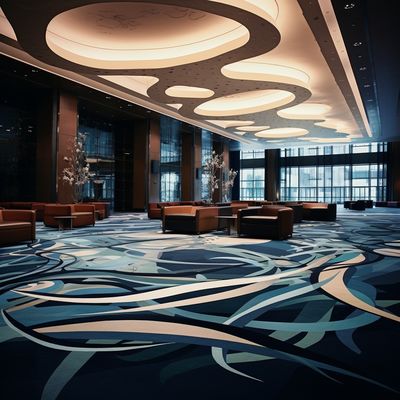 Hotel Lobby Corridor Carpet Roll in Silverstone Printed Design voor Modern Luxury Hotel
