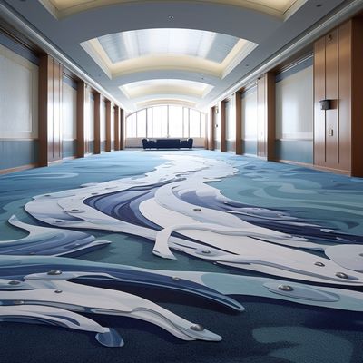 Hotel Lobby Corridor Carpet Roll in Silverstone Printed Design voor Modern Luxury Hotel