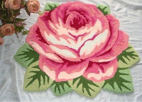 4.5lb aangepast roze bloemvormig acryl tapijt voor kinderkamer en volwassen gebedsruimte
