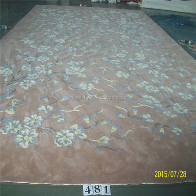 Rectangular Flower Pattern Mat 100% Wool Acrylic Tufted Cut Pile 10mm Dikte voor Badkamer Gebed