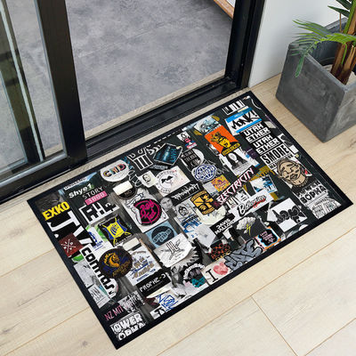 Abstract Patroon Silverstone High Density Wasbare Nylon Printed Doormat Entrance Mat