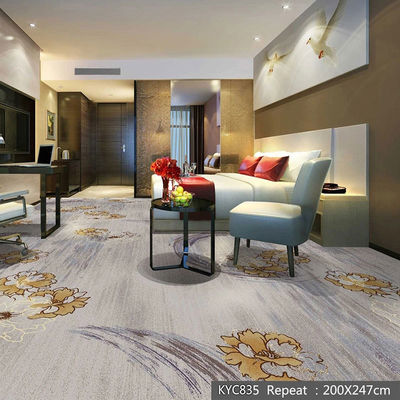 Rectangular Floral Design Tufted Wool PP Material Nylon Printed Carpet voor lobby