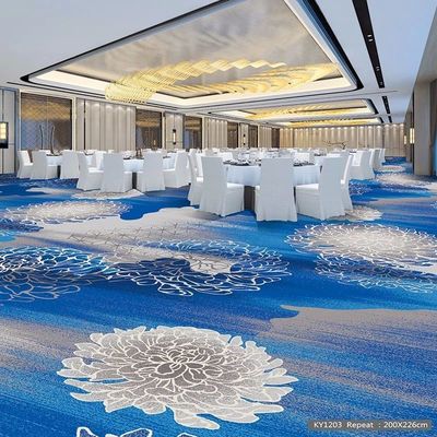 Brandbestendig banketkamer hotel tapijt met gemiddelde stapelhoogte en 3D-geprinte ontwerp