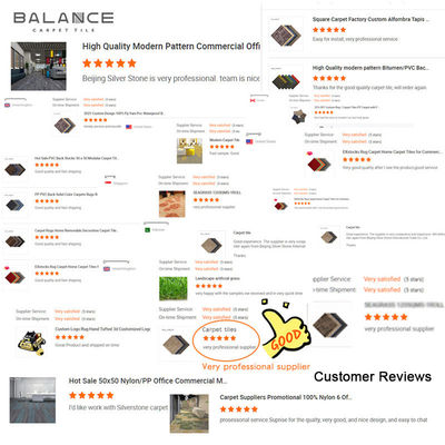 Commerciële 50*50 Koop Modulaire Dikke Nylon Vierkante Kleefvloer Kantoren tapijttegels