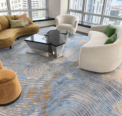 3D Hand Tufted Carpet Soft Square Meter Wol en zijde Custom Pattern voor Luxe Hotel