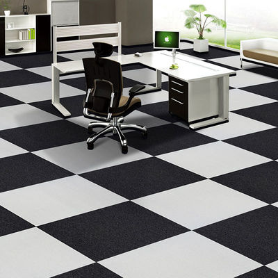 Abstract Beijing Silverstone akoestische zwart-wit tapijt tegels geweven gesneden stapel vierkant tapijt slaapkamer buitendeur golf gebed PP materiaal
