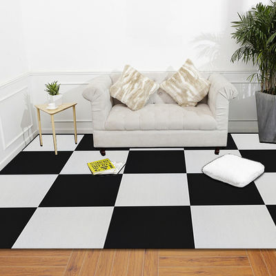 Abstract Beijing Silverstone akoestische zwart-wit tapijt tegels geweven gesneden stapel vierkant tapijt slaapkamer buitendeur golf gebed PP materiaal