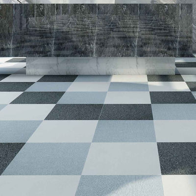 Abstract Beijing Silverstone akoestische zwart-wit tapijt tegels geweven gesneden stapel vierkant tapijt slaapkamer buitendeur golf gebed PP materiaal