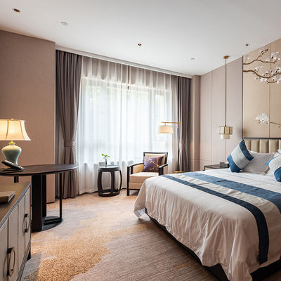 80% wol en 20% nylon Modern brandwerend gedrukt wand-op-wand tapijt voor hotelkamer