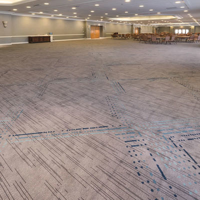 Banketzaal vloer rechthoekig brandwerend nylon tapijt 2m x 4m in blauw gestreepte ontwerp