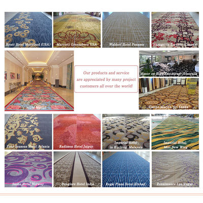 Banketzaal vloer rechthoekig brandwerend nylon tapijt 2m x 4m in blauw gestreepte ontwerp