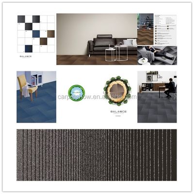 6 Kleuren Machine Tufted Loop Pile Nylon Soundproof Carpet Tile met Abstract Pattern