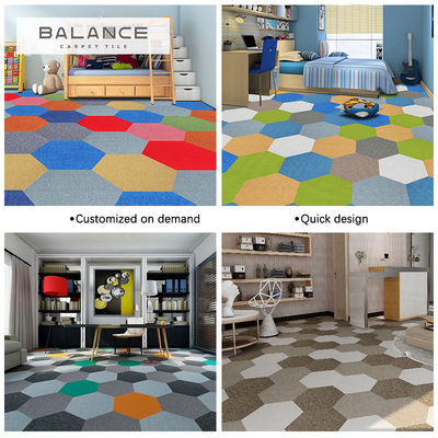 Plain Hexagon Floor Kindergarten tapijttegels met gemiddelde stapelhoogte en modulair ontwerp