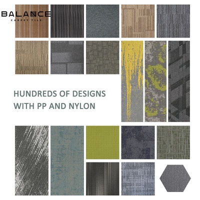 50x50 Plaid Pattern Bitumen/PVC Ondersteuning geluidsdicht Wasbaar Vierkante kantoorkamer tapijttegels