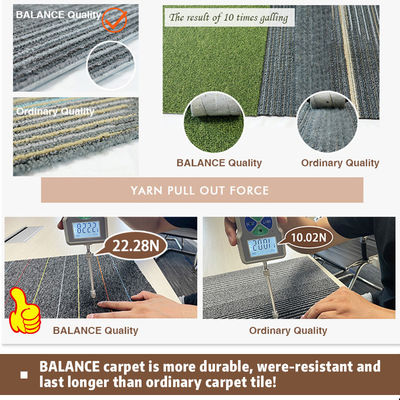 Jacquard-stijl PVC-achtergrond vuurvaste nylon tapijttegel voor commerciële kantoorruimte