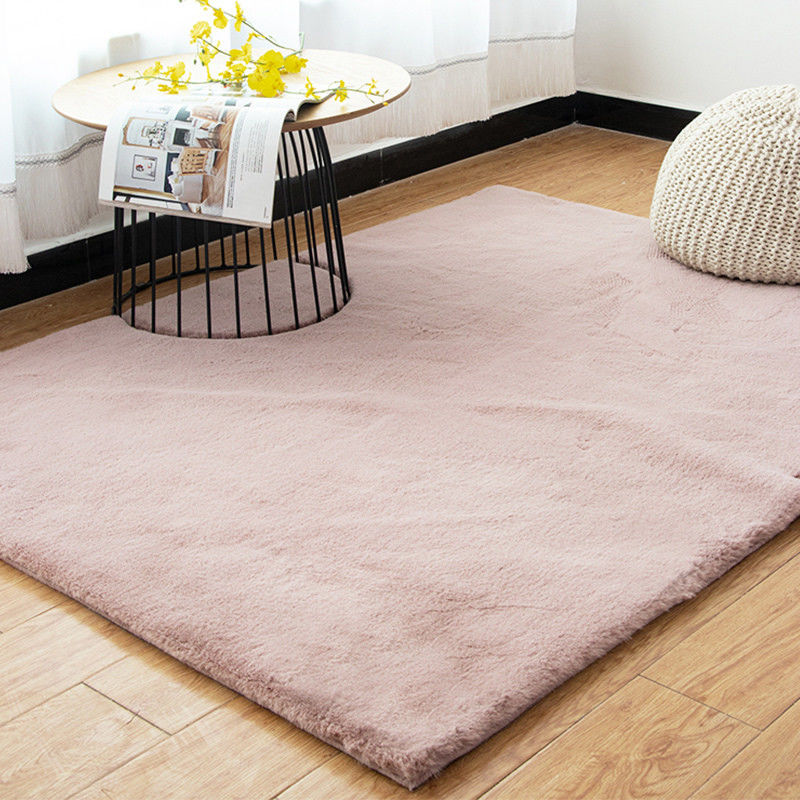 Abstract Patroon Roze Fals Fur Rabbit Rug Zachte lange stapel Shaggy tapijt voor woonkamer
