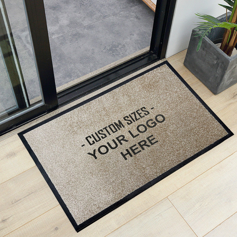 Rectangular Rug Customized Anti Slip Outdoor Nylon Print Logo Door Mat voor Star Hotel Entry