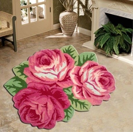 4.5lb aangepast roze bloemvormig acryl tapijt voor kinderkamer en volwassen gebedsruimte