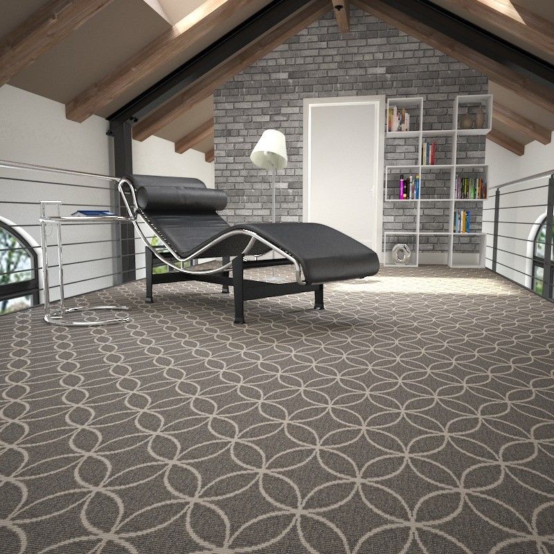 Commerciële moderne grijze wol en nylon tapijt voor hotelkamercorridor