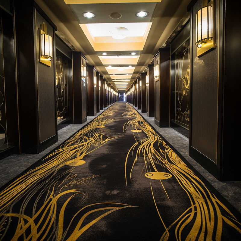 Op maat gedrukte banketzaal tapijt in wol en nylon mengsel voor hotel decoratie