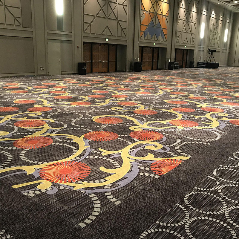 80% wol 20% nylon Stock Design Flower Printed Carpet voor hotelkamer in moderne stijl