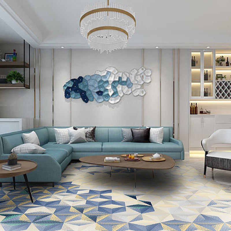 10 mm Pile Height Zeelandse wol tapijten Abstract Patroon Hand Tufted voor Home Hotel Keuken